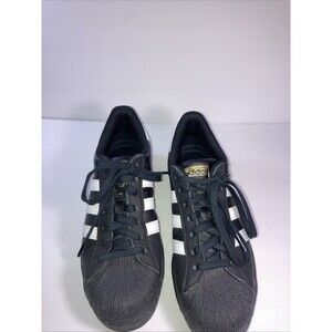 Adidas Superstar Sneakers Shoes Core Black White Gold  Men’s Size 7.5